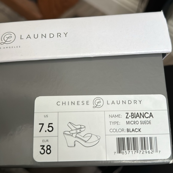 Chinese Laundry Black Micro Suede Platform Shoes - Picture 5 of 6